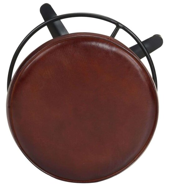 VidaXL Bárszék - 2 db - Barna Valódi Bőr - 66 cm
