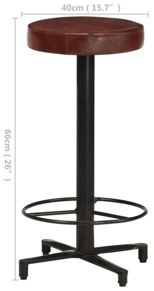 VidaXL Bárszék - 2 db - Barna Valódi Bőr - 66 cm