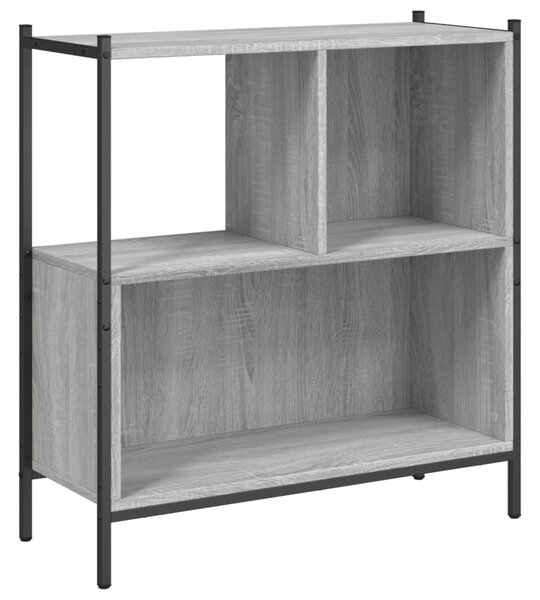 Szürke sonoma színű szerelt fa könyvespolc 72 x 28 x 77,5 cm