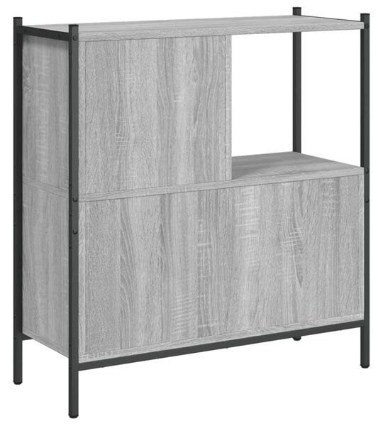 Szürke sonoma színű szerelt fa könyvespolc 72 x 28 x 77,5 cm