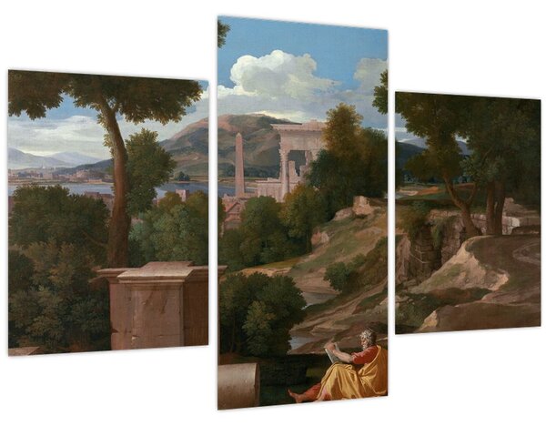 Kép - Nicolas Poussin, Landscape with Saint John on Patmos, reprodukciók (90x60 cm)