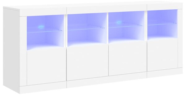 Fehér tálalószekrény LED-világítással 163 x 37 x 67 cm