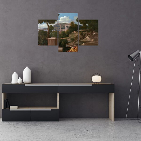 Kép - Nicolas Poussin, Landscape with Saint John on Patmos, reprodukciók (90x60 cm)