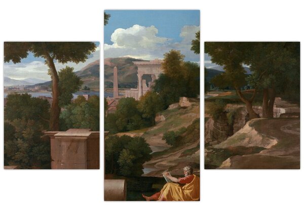 Kép - Nicolas Poussin, Landscape with Saint John on Patmos, reprodukciók (90x60 cm)