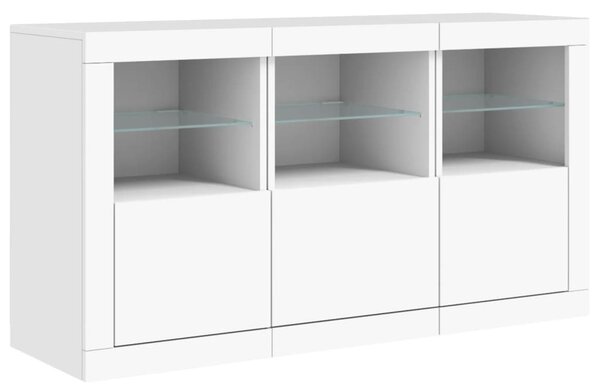 Fehér tálalószekrény LED-világítással 123 x 37 x 67 cm