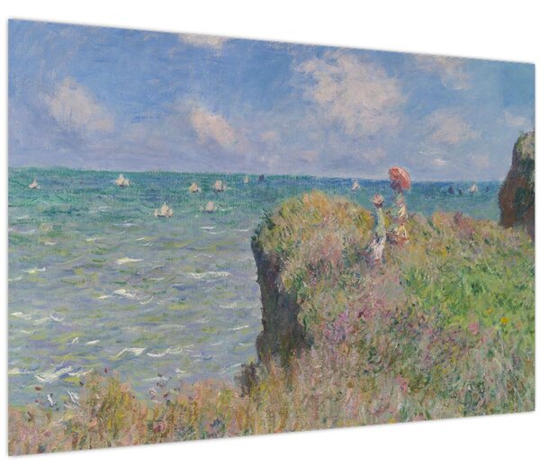 Kép - Claude Monet, Cliff Walk at Pourville, reprodukciók (90x60 cm)