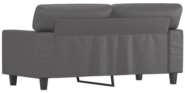 2 személyes szürke műbőr kanapé 120 cm