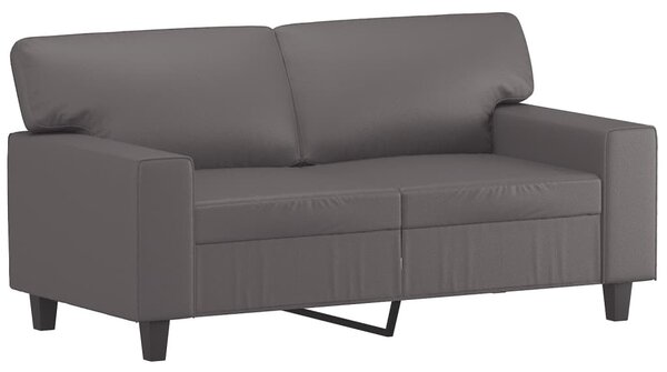 2 személyes szürke műbőr kanapé 120 cm