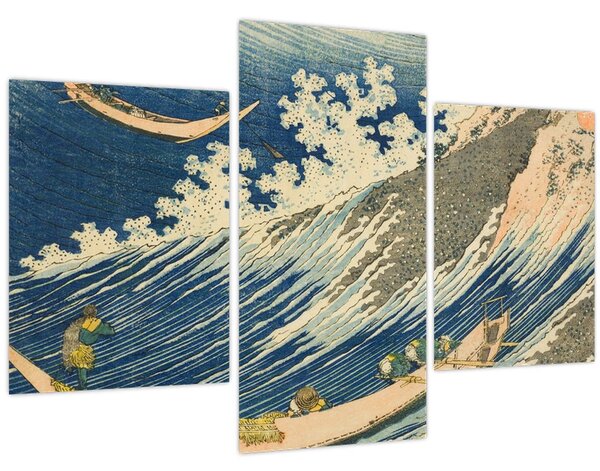 Kép - Katsushika Hokusai, Fishing Boats at Choshi in Shimosa (Soshu Choshi) , reprodukciók (90x60 cm)
