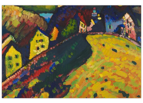 Kép - Vasily Kandinsky, Houses at Murnau, reprodukciók (90x60 cm)
