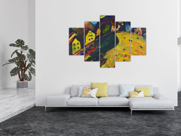 Kép - Vasily Kandinsky, Houses at Murnau, reprodukciók (150x105 cm)
