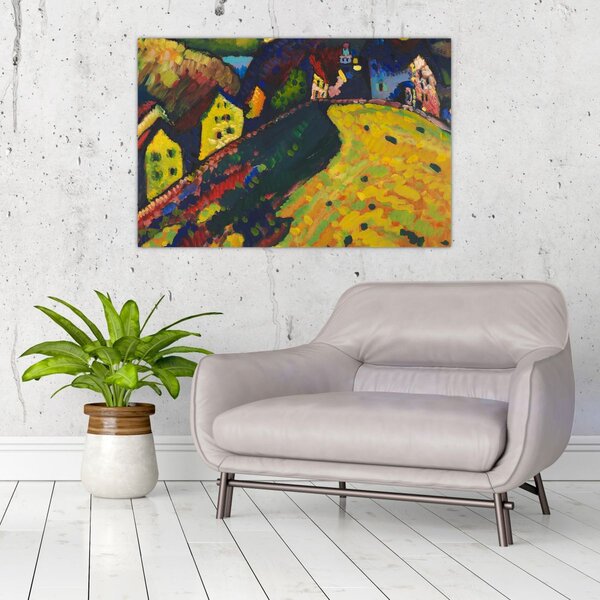 Kép - Vasily Kandinsky, Houses at Murnau, reprodukciók (90x60 cm)