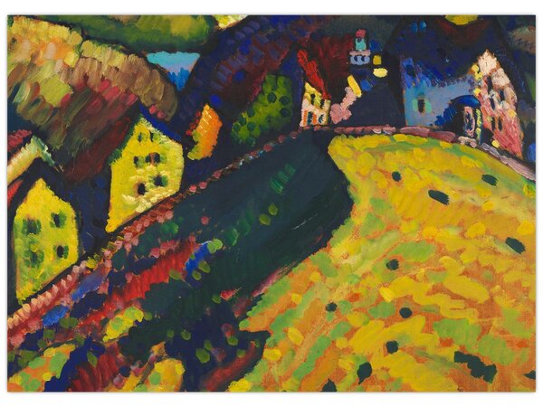 Kép - Vasily Kandinsky, Houses at Murnau, reprodukciók (70x50 cm)