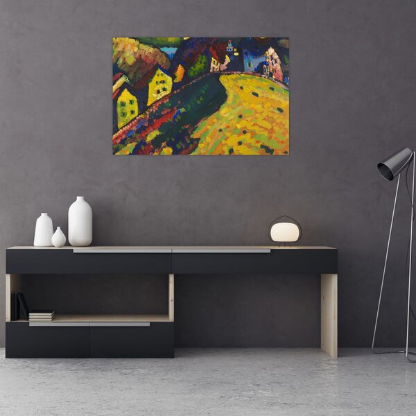 Kép - Vasily Kandinsky, Houses at Murnau, reprodukciók (90x60 cm)