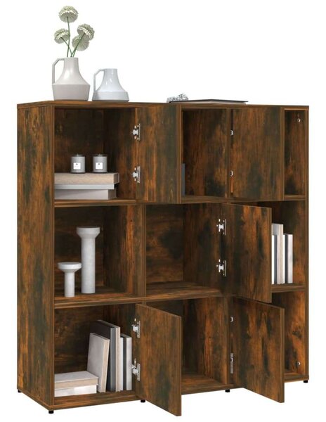 VidaXL Fa Könyvespolc - Füstös Tölgy - 90x30x90 cm