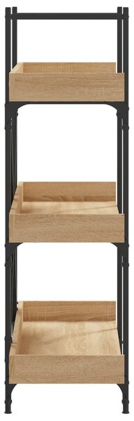 3-szintes sonoma tölgy szerelt fa könyvespolc 100x33x108,5 cm