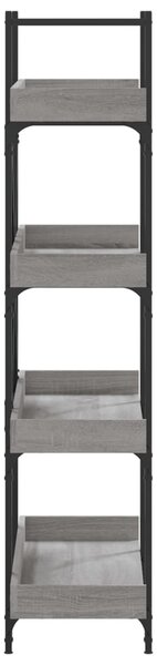 4-szintes szürke sonoma szerelt fa könyvespolc 100x33x145,5 cm