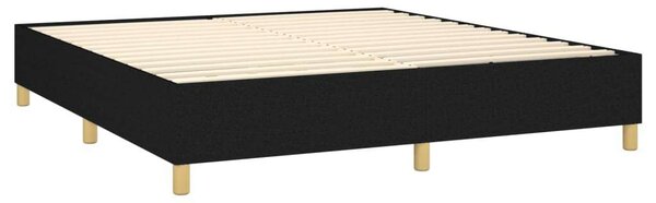 VidaXL fekete szövet rugós és LED-es ágy matraccal 160x200 cm