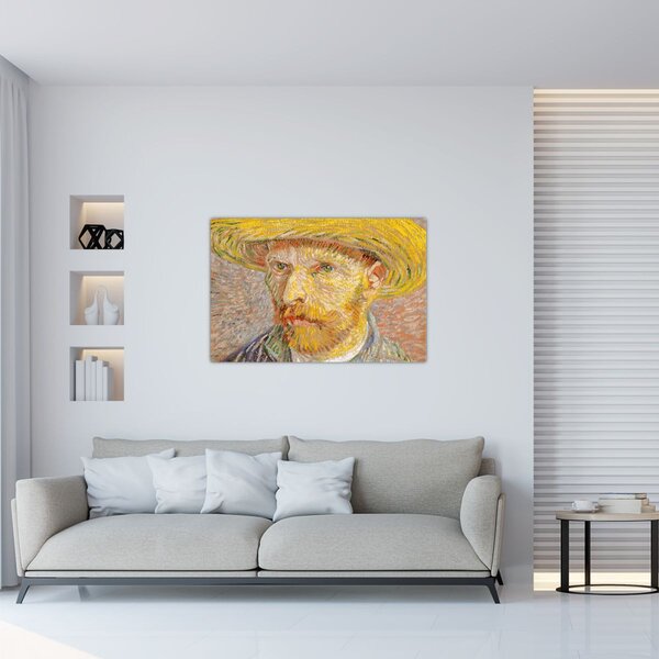 Kép - Vincent van Gogh, Self-Portrait with a Straw Hat (The Potato Peeler), reprodukciók (90x60 cm)