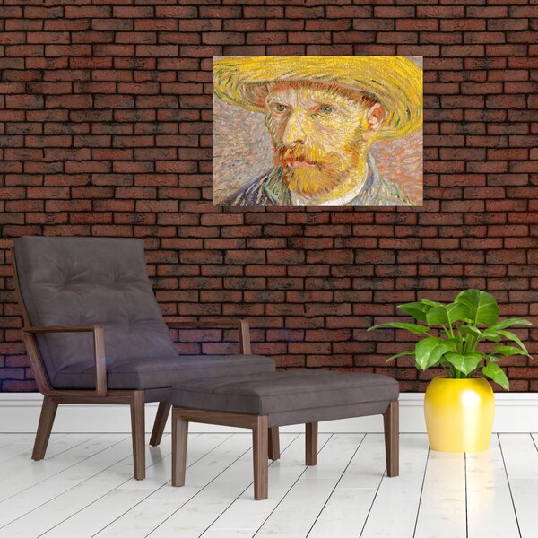 Kép - Vincent van Gogh, Self-Portrait with a Straw Hat (The Potato Peeler), reprodukciók (70x50 cm)