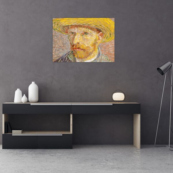 Kép - Vincent van Gogh, Self-Portrait with a Straw Hat (The Potato Peeler), reprodukciók (70x50 cm)
