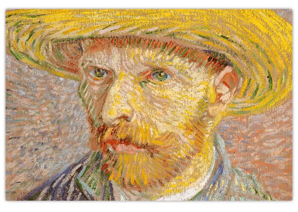 Kép - Vincent van Gogh, Self-Portrait with a Straw Hat (The Potato Peeler), reprodukciók (90x60 cm)