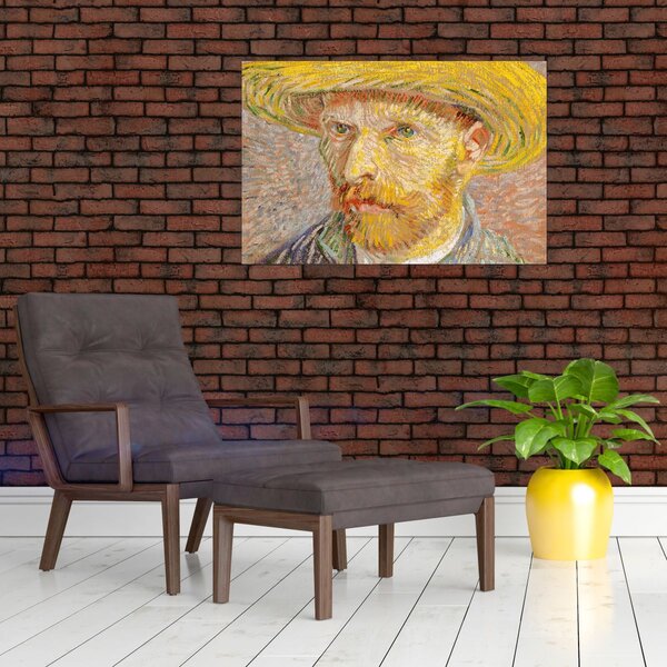 Kép - Vincent van Gogh, Self-Portrait with a Straw Hat (The Potato Peeler), reprodukciók (90x60 cm)