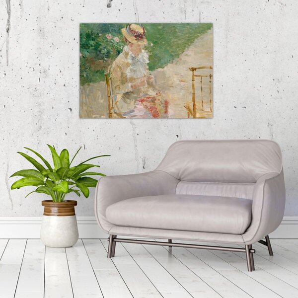Kép - Berthe Morisot, Young Woman Knitting, reprodukciók (70x50 cm)