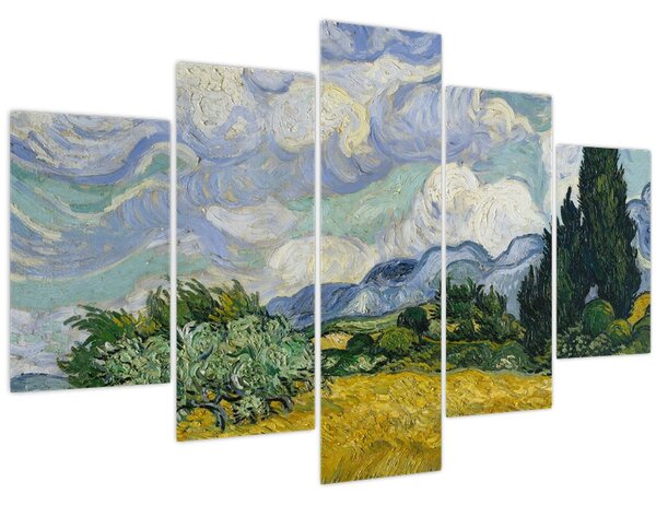 Kép - Vincent van Gogh, Wheat Field with Cypresses, reprodukciók (150x105 cm)