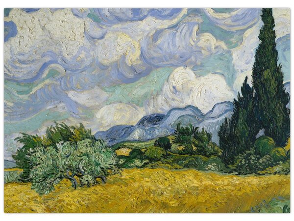 Kép - Vincent van Gogh, Wheat Field with Cypresses, reprodukciók (70x50 cm)