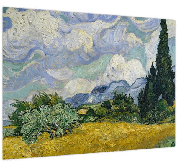 Kép - Vincent van Gogh, Wheat Field with Cypresses, reprodukciók (70x50 cm)