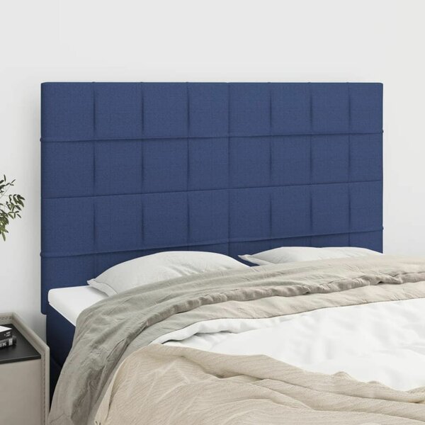 VidaXL 4 db kék szövet fejtámla 72 x 5 x 78/88 cm