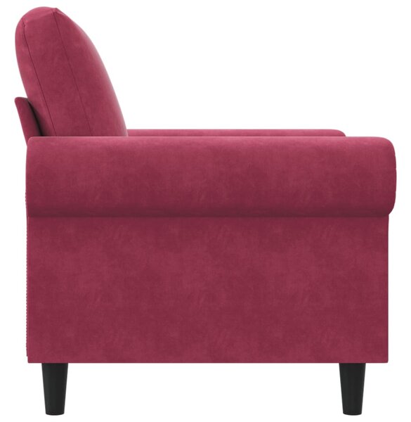 Bordó bársony kanapéfotel 60 cm
