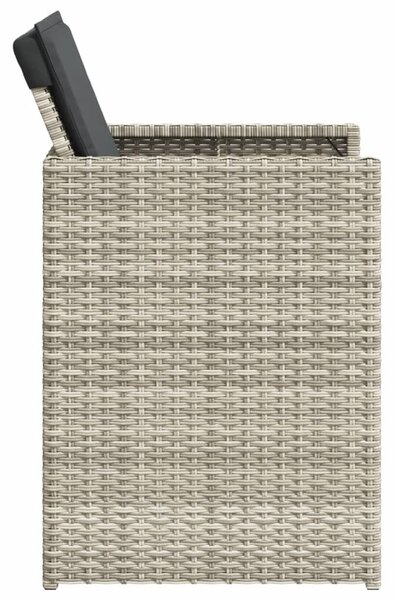4 db világosszürke polyrattan kerti szék párnával