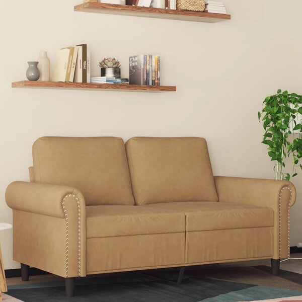 Kétszemélyes barna bársony kanapé 120 cm