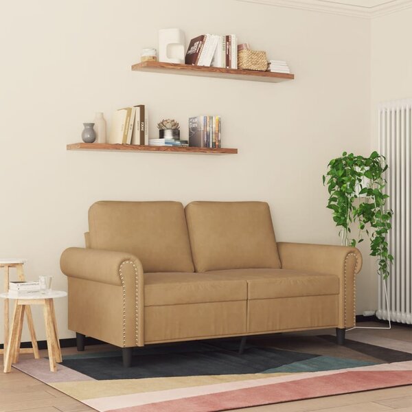 Kétszemélyes barna bársony kanapé 120 cm