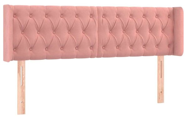 VidaXL rózsaszín bársony LED-es fejtámla 163x16x78/88 cm