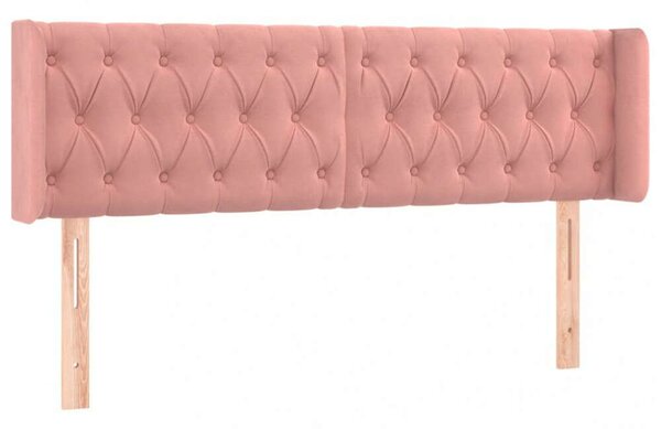 VidaXL rózsaszín bársony LED-es fejtámla 163x16x78/88 cm