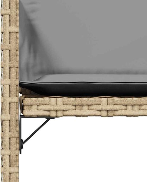 4 db vegyes bézs polyrattan kerti szék párnával
