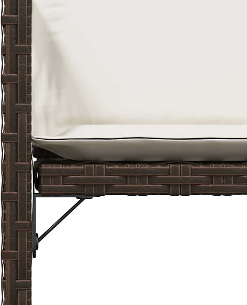 4 db barna polyrattan kerti szék párnával