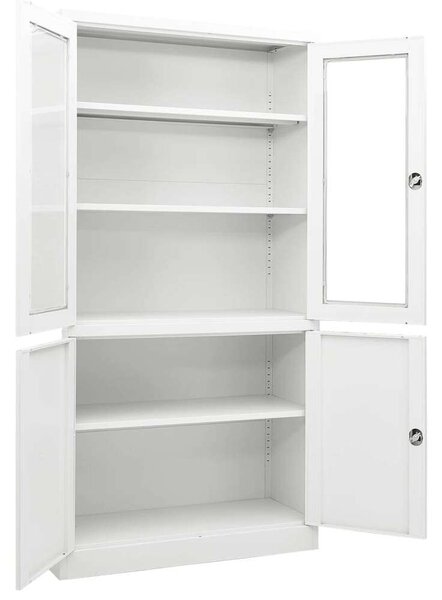 VidaXL Irodai Szekrény - Acél - Fehér - 90x40x180 cm