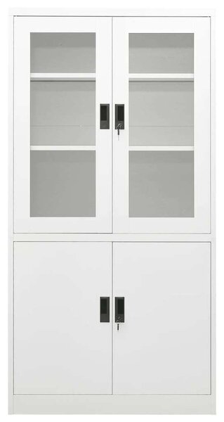 VidaXL Irodai Szekrény - Acél - Fehér - 90x40x180 cm