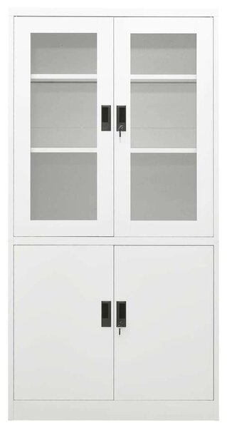 VidaXL Irodai Szekrény - Acél - Fehér - 90x40x180 cm