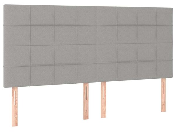 VidaXL világosszürke szövet rugós ágy matraccal 200 x 200 cm
