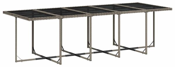 15 részes szürke polyrattan kerti étkezőgarnitúra párnákkal