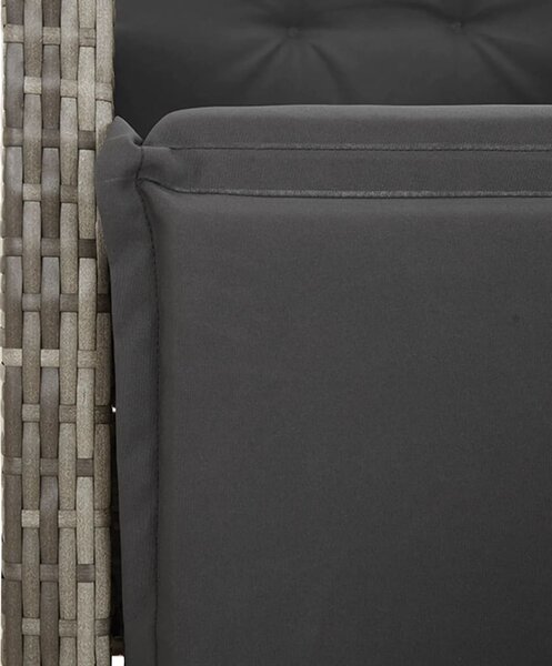 7 részes szürke polyrattan kerti étkezőgarnitúra párnával