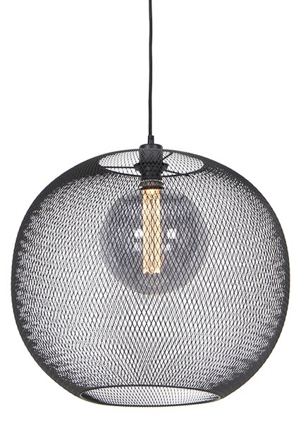 Modern függesztett lámpa fekete - Mesh Ball