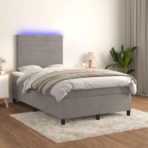 VidaXL LED-es Bársony Ágy - 120x200 cm