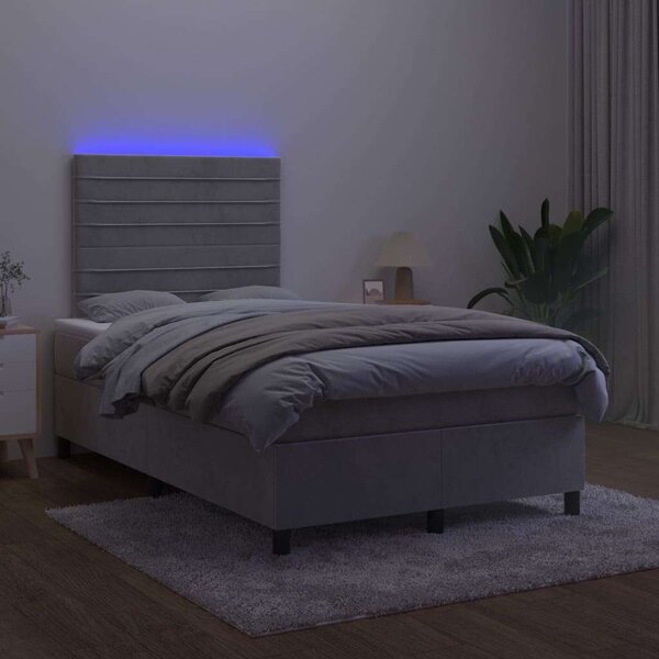 VidaXL LED-es Bársony Ágy - 120x200 cm