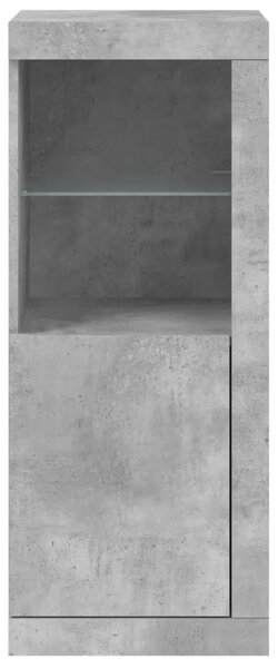 Betonszürke tálalószekrény LED-világítással 41 x 37 x 100 cm